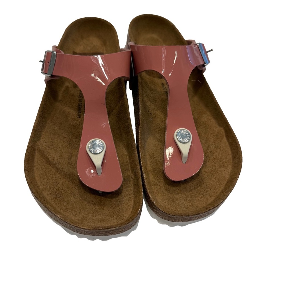 Birkenstock Women’s Gizeh Old Rose Patent Leather  Sandals Sz US 7-7.5 EU 38 NEW